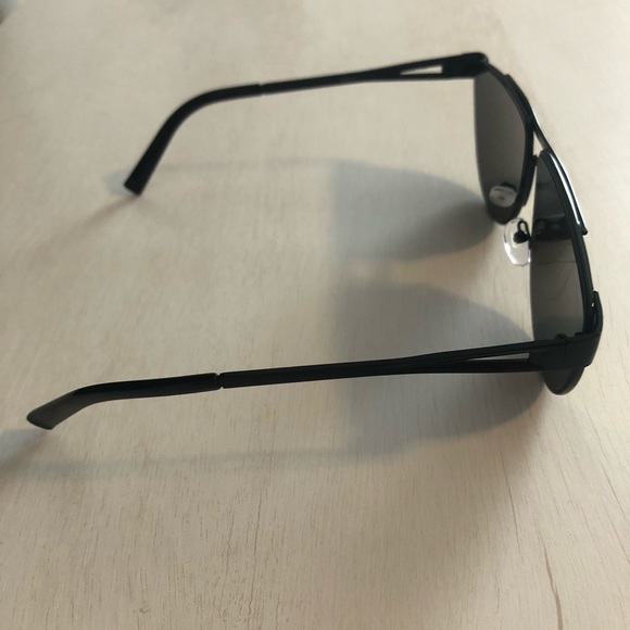 Classic Aviator Sunglasses Flat Top Mirrored Black - Picture 5 of 6